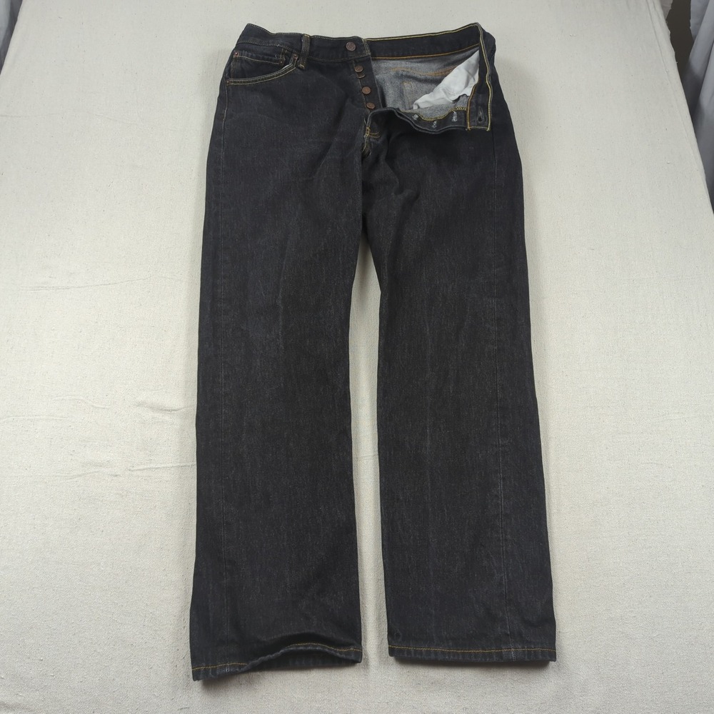 Levis 501 Jeans  Mens 38x32* Black Button Fly Western Faded Classic American